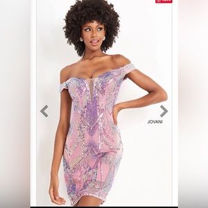 Jovani mini sparkly pink dress, size 14